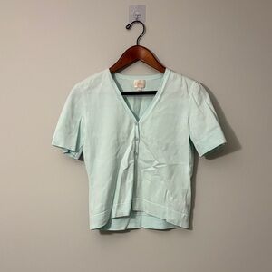 Cleo Light Green Short Sleeve Button Down Shirt